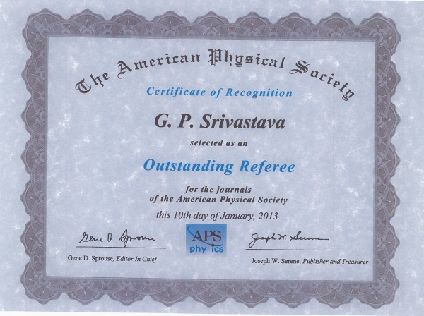 Certificate from APS