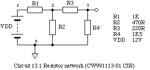 Circuit 13.1 Resistor Network