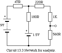 Circuit 13.3 Circuit for analysis.