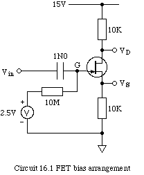 Circuit 16.1 FET bias arrangement