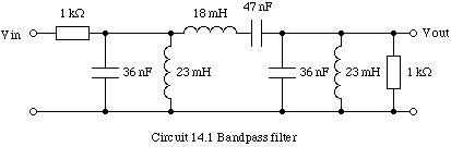 Circuit 14.1 Bandpass filter.